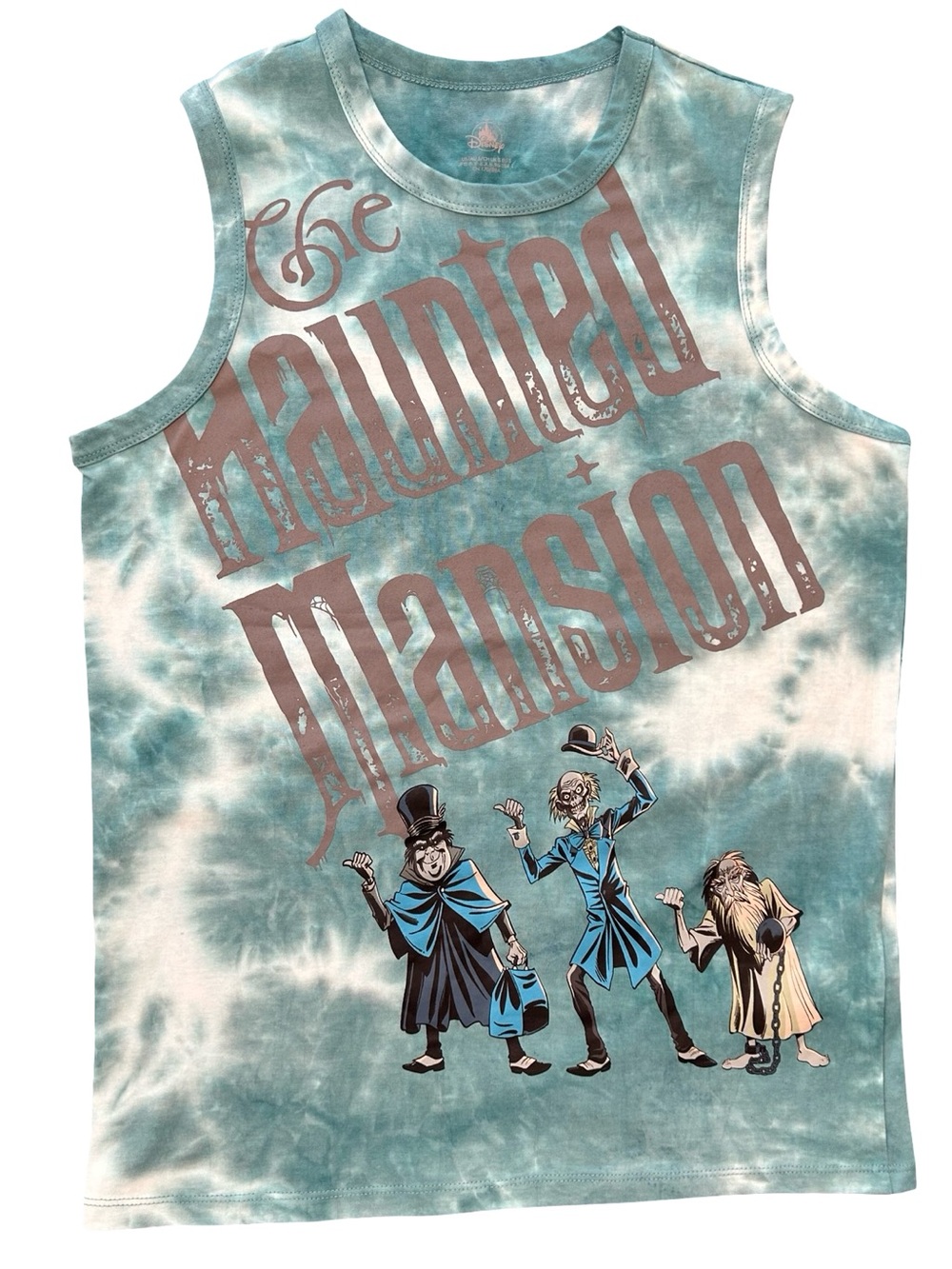 Disney Parks Haunted Mansion tie-dye muscle tank top hitchhiking Ghosts NWT S